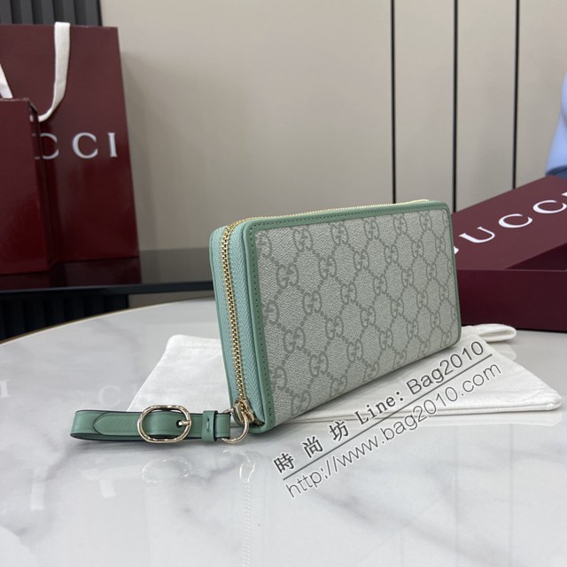 Gucci專櫃古馳最新款拉鏈錢包男女款長夾錢包 jh2766型號：819122